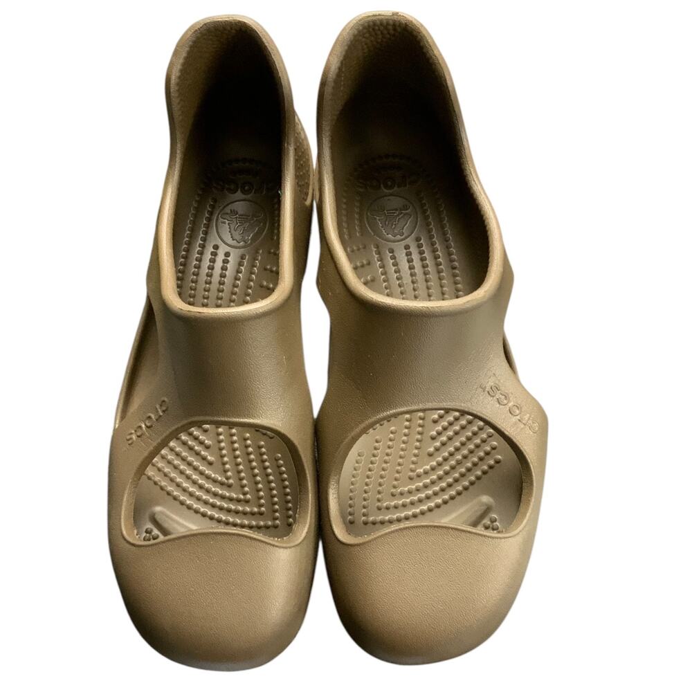 Crocs Mary Jane Slip On Shoes Brown Women’s Size 8 Comfort Casual Flats - Picture 3 of 8